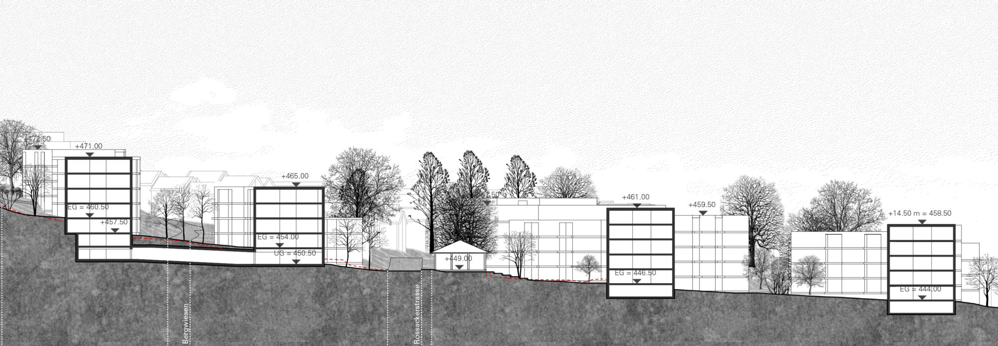 Wohnsiedlung Goldacker WB Querschnitt Hanggecroppt04
